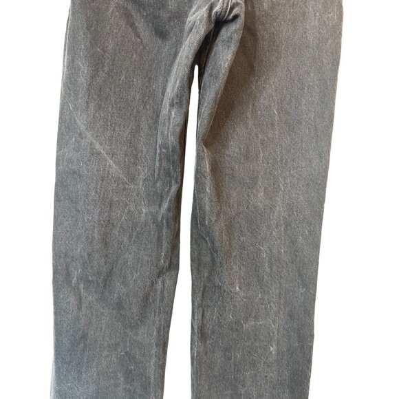 ZARA Size 6 Frayed Hem Straight Leg Jeans Black Denim Wash - Picture 7 of 11